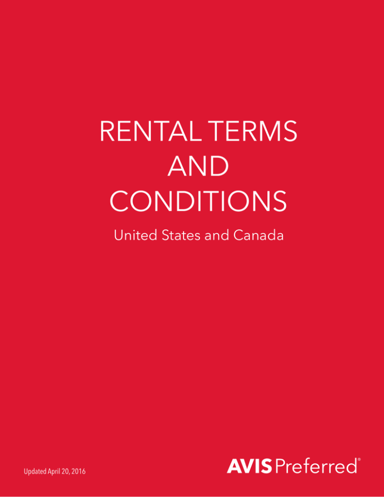 Rental Terms And Conditions
