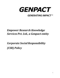 Empower Research Knowledge Services Pvt. Ltd., a Genpact entity