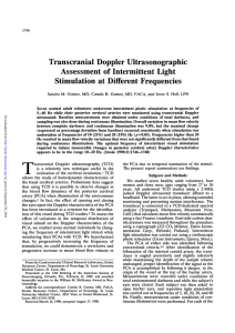 Transcranial Doppler Ultrasonographic Assessment of