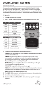 Behringer Digital Multi-FX FX600 User Manual