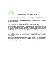 Creating equations in Blackboard - it