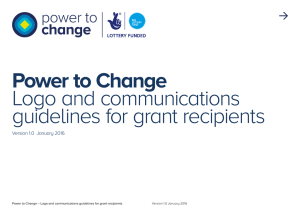 Power to Change Logo and communications guidelines for grant