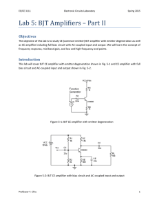 Lab 5: BJT Amplifiers – Part II