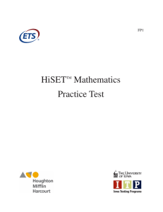 HiSET Mathematics Practice Test
