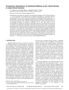 Temperature dependence of vibrational lifetimes at the critical