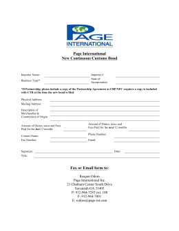 CBP Form 3461 - Instructions U.S. Customs and Border Protection