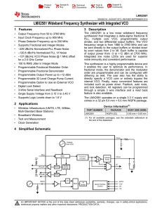 LMX2581 Wideband Frequency Synthesizer with Integrated VCO