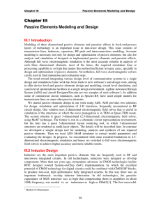 Chapter III Chapter III Passive Elements Modeling and Design