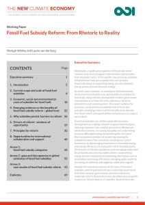 : Fossil Fuel Subsidy Reform – From Rhetoric to Reality