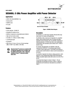 SE5005L: 5 GHz Power Amplifier with Power Detector