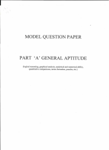 model question paper part `a` general aptitude
