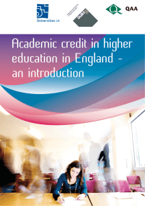 Academic credit in higher education in England