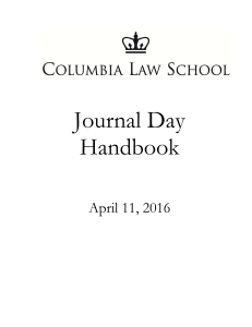 Journal Day Handbook - Columbia Law School