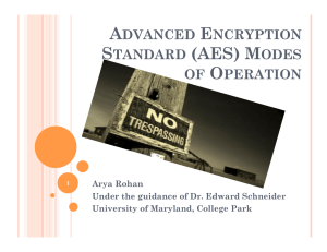 AES Modes of Operation - ECE