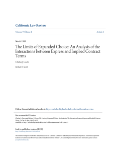 The Limits of Expanded Choice - Berkeley Law Scholarship