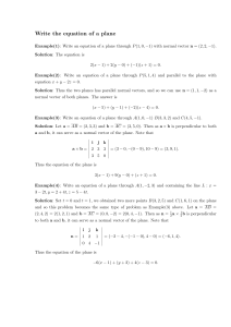 Write the equation of a plane