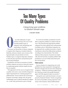Too Many Types Of Quality Problems