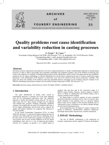 Quality problems root cause identification and variability reduction in