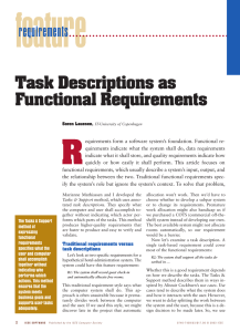 Task Descriptions as Functional Requirements