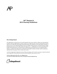 AP Physics B 2013 Scoring Guidelines
