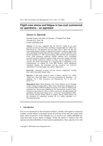 Flight crew stress and fatigue in low-cost commercial air