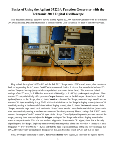 Basics of Using the Agilent FG with the Tektronix Digital Scope