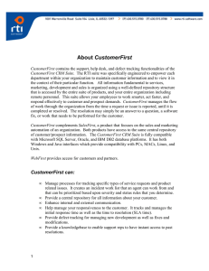 About CustomerFirst - Customer Relationship Management Solutions