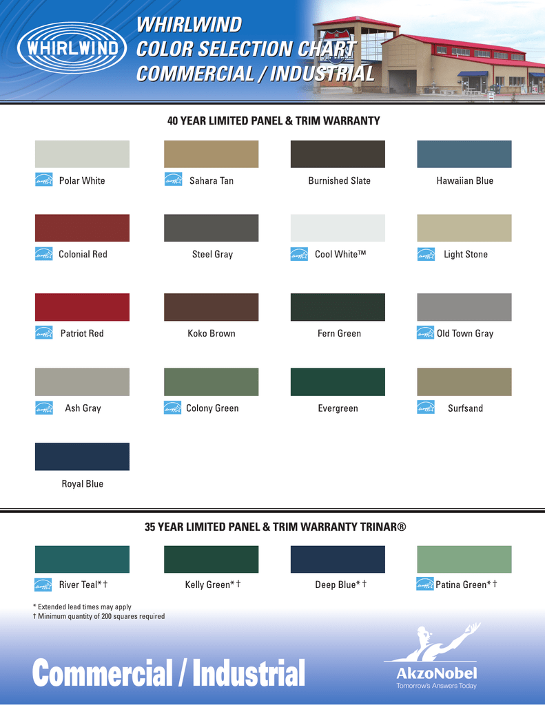 Akzo Nobel Trinar Color Chart