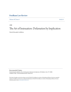 The Art of Insinuation: Defamation by Implication