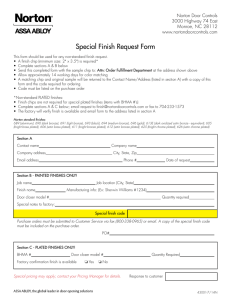 Special Finish Request Form