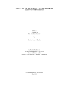 ANALYSIS OF REGENERATIVE BRAKING IN ELECTRIC MACHINES