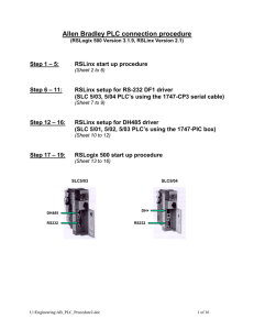 Allen Bradley PLC connection procedure