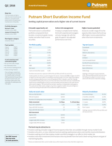 Short Duration Income Fund Fact Sheet