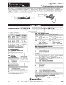 Spring-Loaded RTD/Thermowell Assemblies w