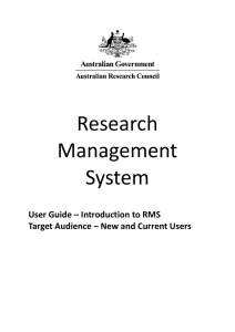 Introduction to RMS - Australian Research Council