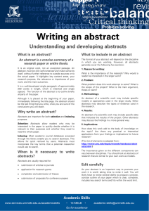 Writing an abstract - University of Melbourne