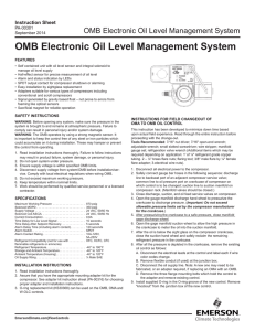 OMB Electronic Oil Level Management System