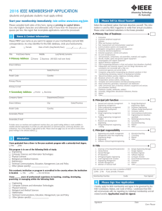 2016 IEEE MEMBERSHIP APPLICATION