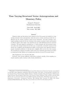 Time Varying Structural Vector Autoregressions and Monetary Policy