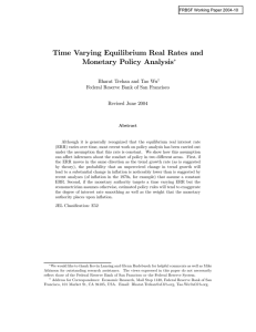 Time-Varying Equilibrium Real Rates and Monetary Policy Analysis