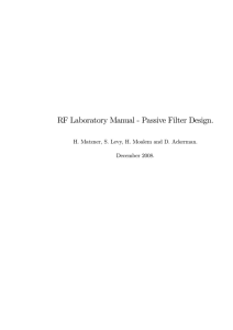 RF Laboratory Manual - Passive Filter Design.