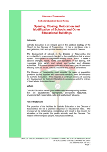 Opening, Closing, Relocation and Modification of Schools and Other