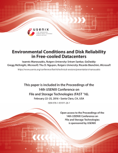 Environmental Conditions and Disk Reliability in Free