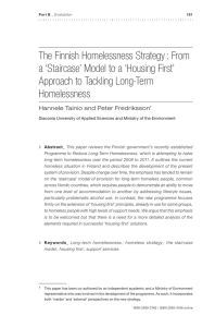 The Finnish Homelessness Strategy : From a `Staircase` Model to a