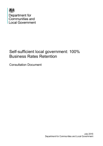 Self-sufficient local government: 100% Business Rates