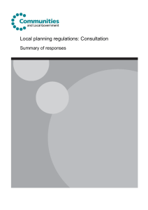 Local planning regulations: Consultation - Summary of