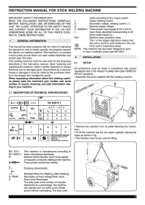 instruction manual for stick welding machine