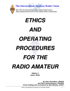 Ethics and Operating Procedures for the Radio