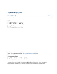 Safety and Security - DigitalCommons@University of Nebraska