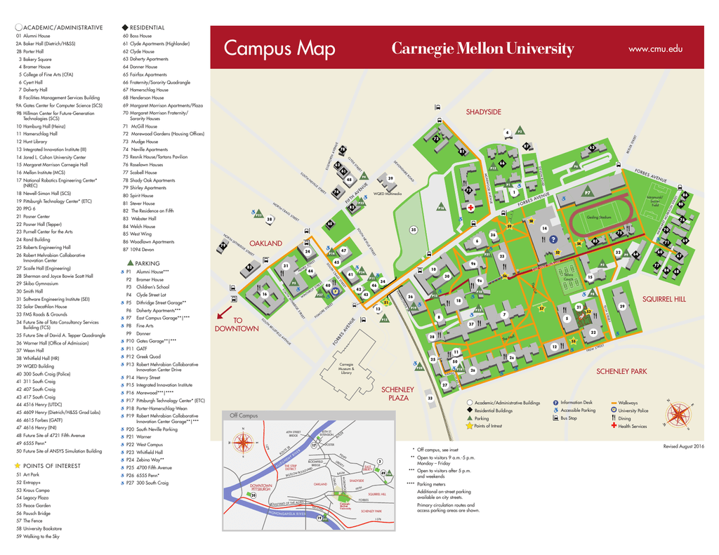 Carnegie Mellon Campus Map - Large World Map